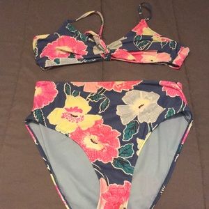 Blue & Pink Floral Xhilaration Swimsuit